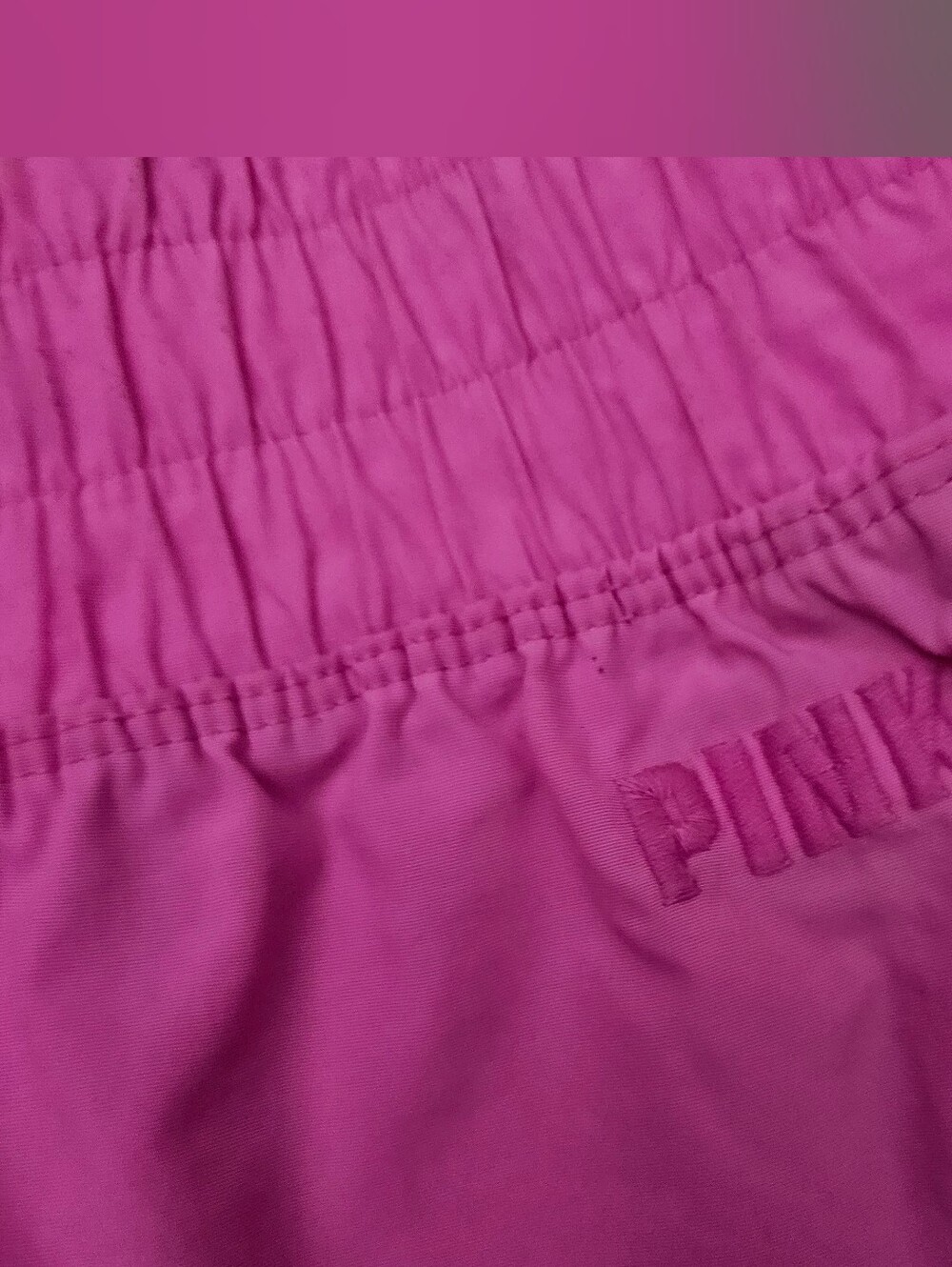 PINK Victoria’s Secret Hot Pink High Waist Smocked Running Shorts S